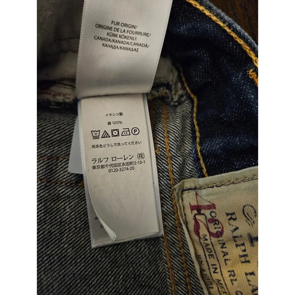 Polo Ralph Lauren Jeans Mens 42x32 Dark Wash Straight Authentic Dungarees‎ Good